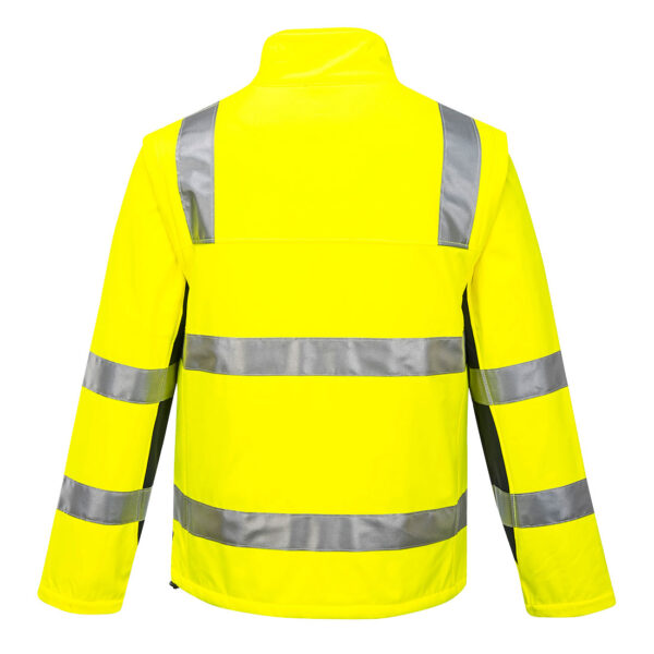 K8074 - Huski Chassis Hi-Vis 2-in-1 Contrast Softshell 3L Yellow Navy - Image 2