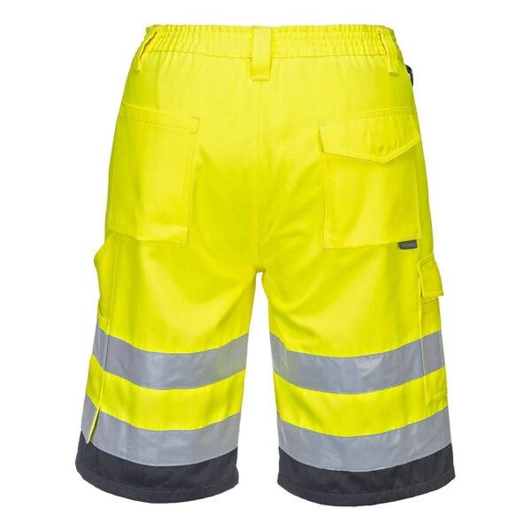 L043 - Lightweight Hi-Vis Shorts  Yellow/Black - Image 2