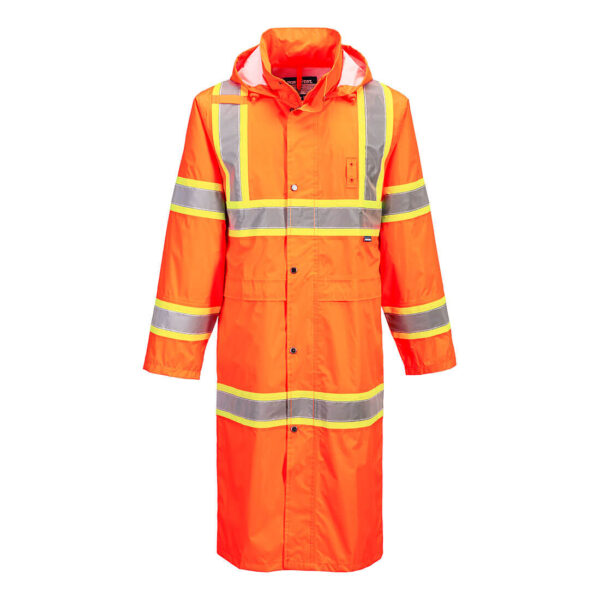 UH405 - Hi-Vis Contrast Tape Rain Coat Orange