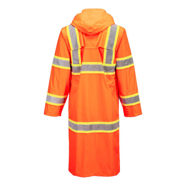 UH405 - Hi-Vis Contrast Tape Rain Coat Orange - Image 2