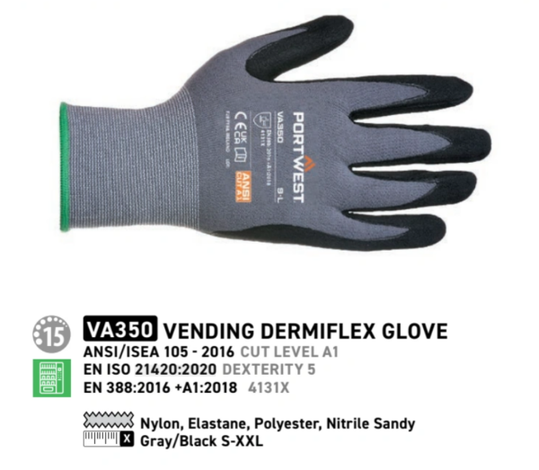 VA350 - Vending DermiFlex Glove Gray/Black🚨 FLASH SALE – ONLY $2.99! 🚨 - Image 4