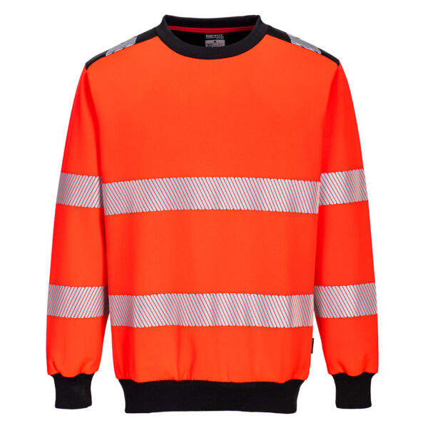 PW379 - PW3 Hi-Vis Sweatshirt  Red/Black