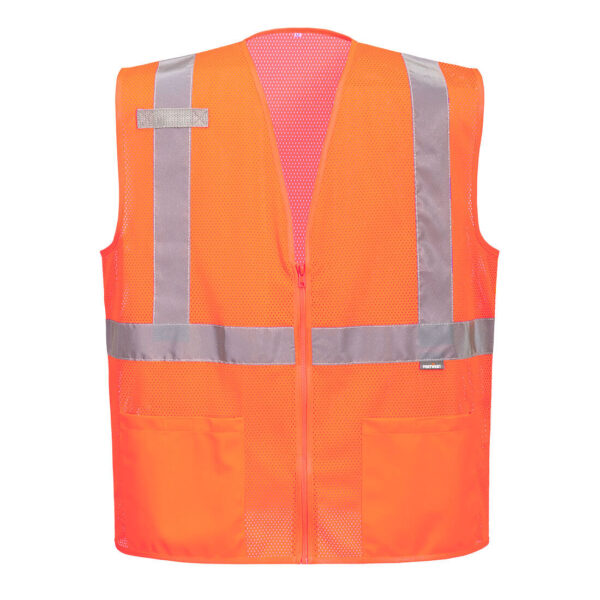 UC495 - Economy Hi-Vis Mesh External Pocket Vest  Orange