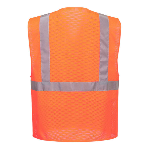UC495 - Economy Hi-Vis Mesh External Pocket Vest  Orange - Image 4