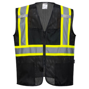 US391 - Iona Plus Enhanced Mesh Zipped Vest  Bottle Black