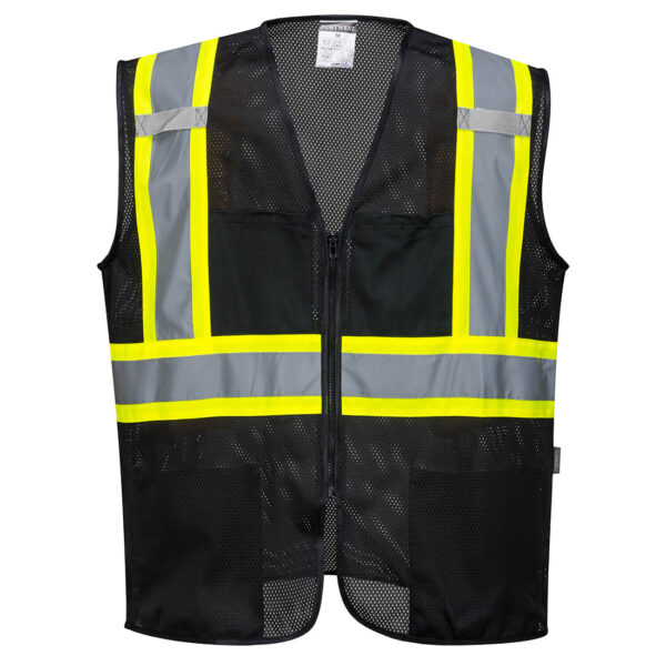 US391 - Iona Plus Enhanced Mesh Zipped Vest  Bottle Black