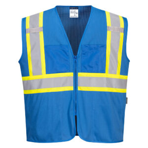 US391 - Iona Plus Enhanced Mesh Zipped Vest  Bottle Blue