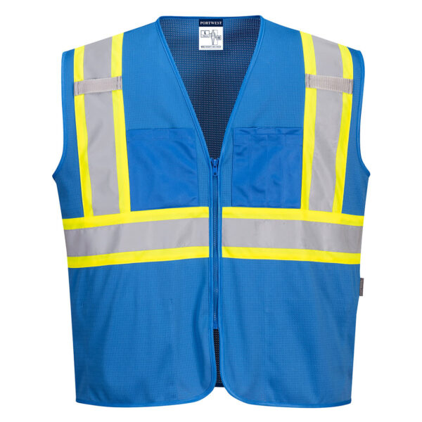 US391 - Iona Plus Enhanced Mesh Zipped Vest  Bottle Blue