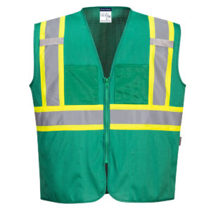 US391 - Iona Plus Enhanced Mesh Zipped Vest  Bottle Green