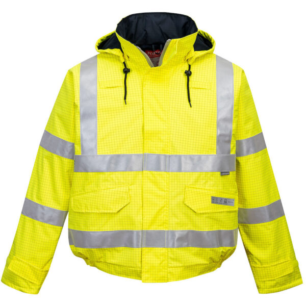 US773 - Bizflame Rain Hi-Vis Anti-static FR Bomber Jacket