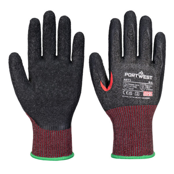 A671 - CS Cut F13 Latex Glove A7 Black - Image 2