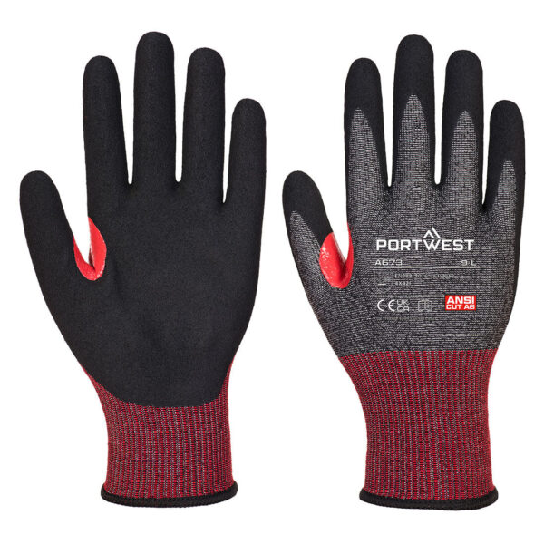 A673 - CS Cut F18 Nitrile Glove A6 Black - Image 2