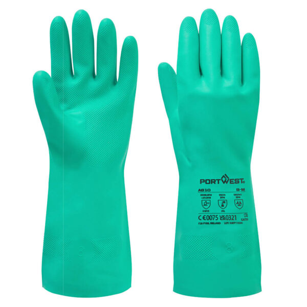 A810 - Nitrosafe Chemical Gauntlet - Nitrile Green - Image 2