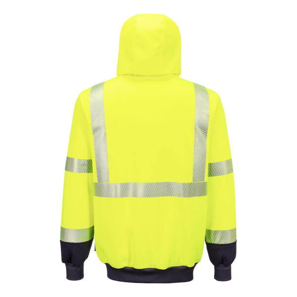 UB320 - Hi-Vis Contrast Segmented Tape Zipped Hoodie  Yellow/Black - Image 2