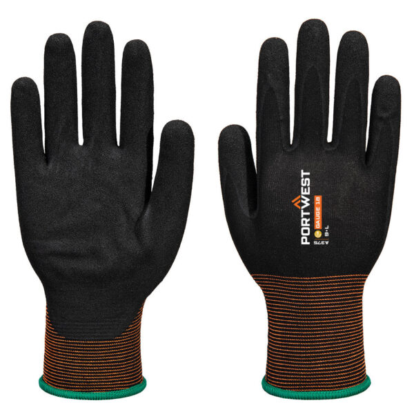 A375 - GP Grip 18 Nitrile smooth/sandy Glove Black - Image 2