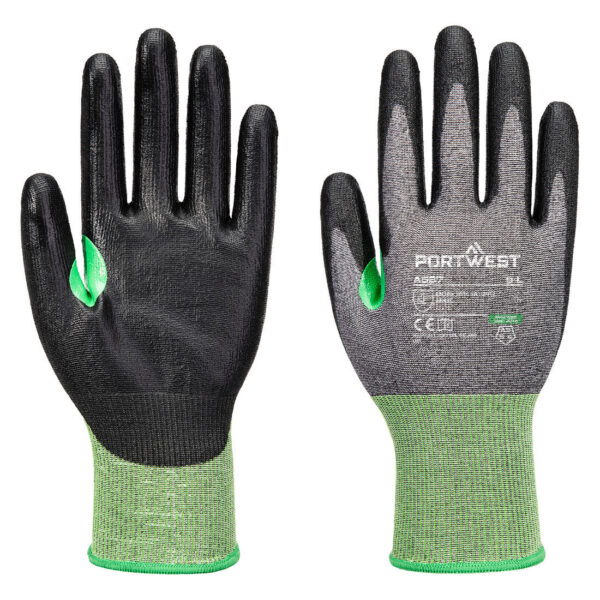 A637 - CS Cut C18 PU Glove A3 Gray/Black - Image 2