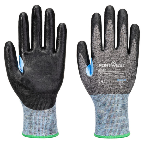 A642 - CS Cut D18 PU Glove A4 Gray/Black - Image 2