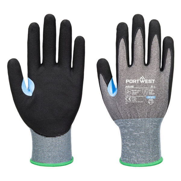A648 - CS Cut D21 Nitrile Glove A4 Gray/Black - Image 2