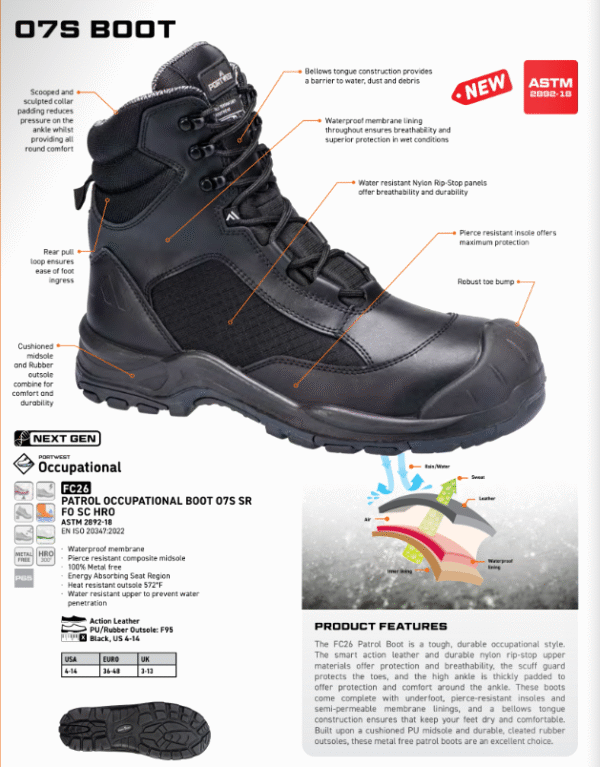FC26 - Patrol Occupational Boot O7S SR FO SC HRO Black - Image 2