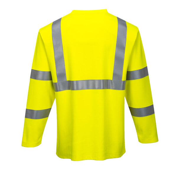FR96 - Modaflame Knit Hi-Vis FR Long Sleeve T-Shirt Yellow - Image 2
