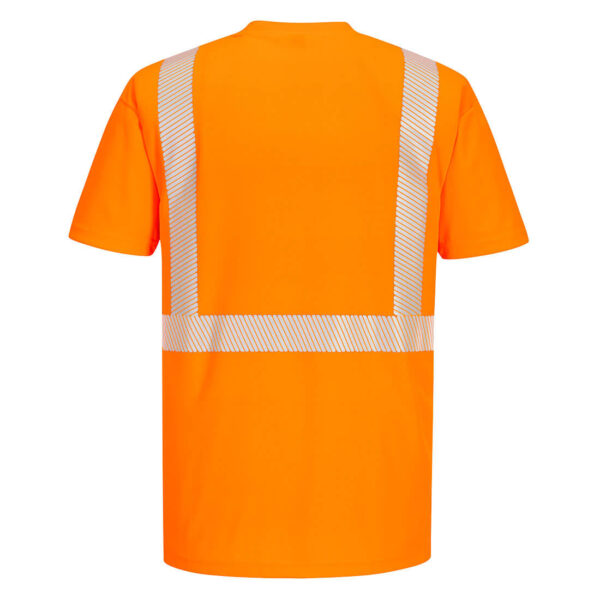 S194 - Hi-Vis Segmented Tape T-Shirt S/S Orange - Image 2