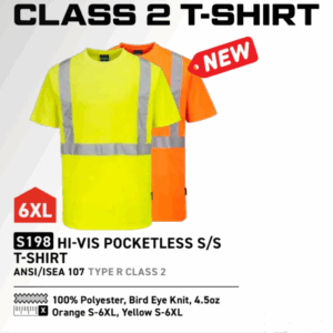 S198 - Hi-Vis Pocketless S/S T-Shirt Yellow