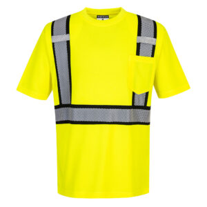 S395 - Detroit Hi-Vis Contrast Tape T-Shirt S/S Yellow/Black