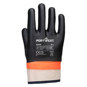 A402 - Grip PVC Sandy Double Dipped Glove Black/Orange
