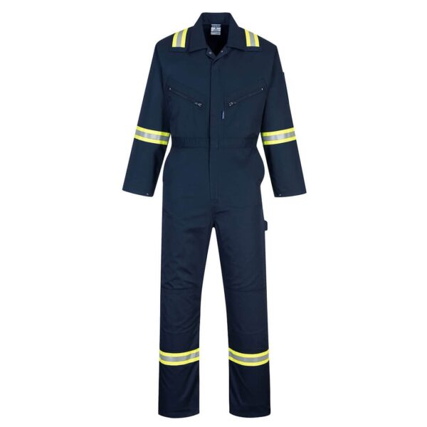 F128 - Iona Xtra Enhanced Coverall Navy NON ANSI by Portwest Safety by TECHACS Safety Solutions