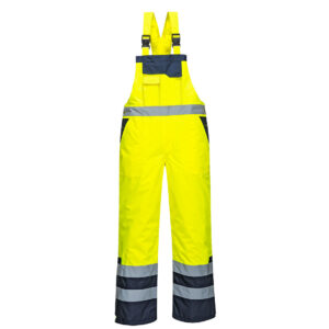 S489 - Hi-Vis Contrast Winter Bib Overall Yellow