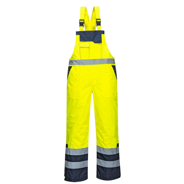 S489 - Hi-Vis Contrast Winter Bib Overall Yellow