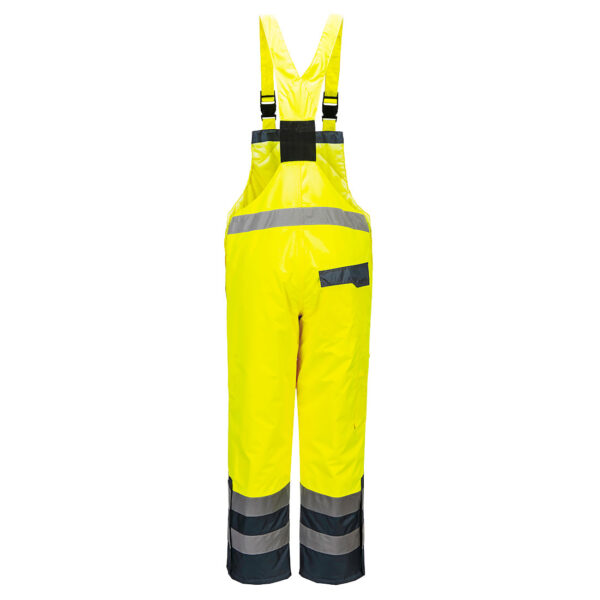 S489 - Hi-Vis Contrast Winter Bib Overall Yellow - Image 3