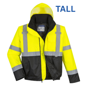 US363 - Hi-Vis Contrast Winter Bomber Jacket Yellow/Black Tall