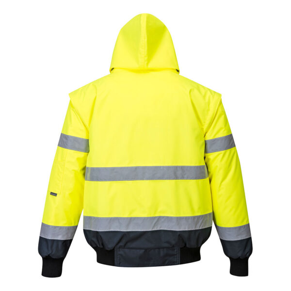 UC465 - Hi-Vis 3-in-1 Contrast Bomber Jacket Yellow/Navy - Image 2
