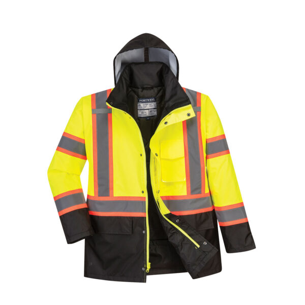US369 - Hi-Vis Contrast Winter Traffic Jacket Yellow/Black
