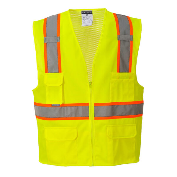 US372 - Jackson Hi-Vis Contrast Executive Vest Yellow