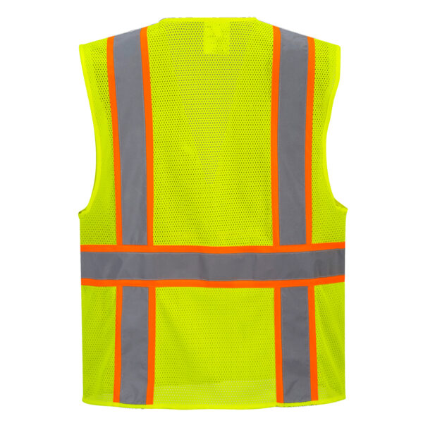 US372 - Jackson Hi-Vis Contrast Executive Vest Yellow - Image 2