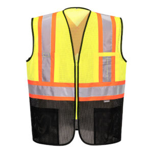 US395 - Frisco Hi-Vis X Back Contrast Executive Vest Yellow/Black