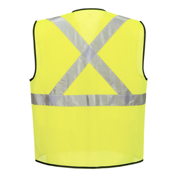 US396 - Tampa Hi-Vis Mesh X-Back Vest Yellow - Image 3