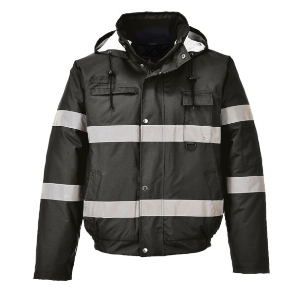 US434 - Iona Enhanced Winter Bomber Jacket Black