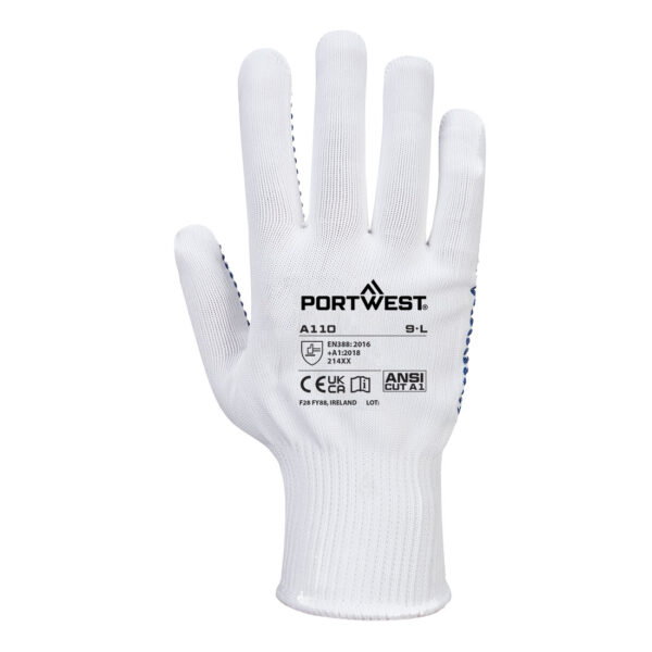 A110 - Polka Dot Glove White/Blue - Image 2