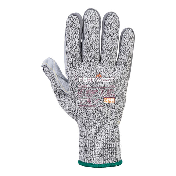 A630 - Cut D13 Leather Palm Glove A4 Gray - Image 2