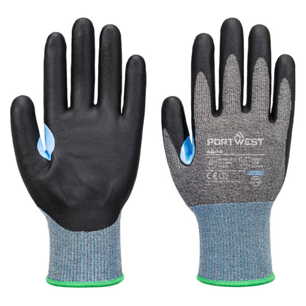 A644 - CS Cut D15 Nitrile Glove A4 Gray/Black - Image 2