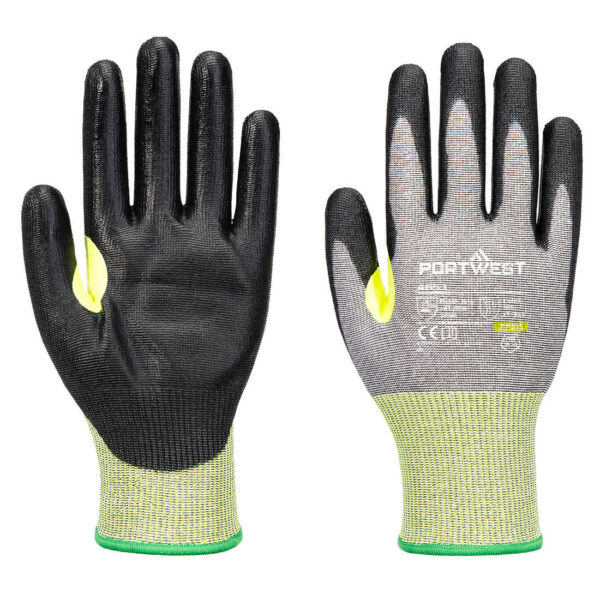 A651 - CS Cut E15 PU Glove A5 Gray/Black - Image 2