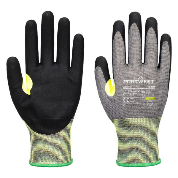 A652 - CS Cut E21 Nitrile Glove A5 Gray/Black - Image 2