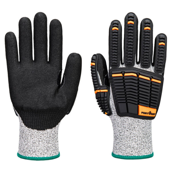 A718 - Impact C13 Nitrile Foam Glove A3 Gray/Black - Image 2