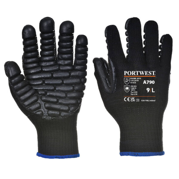 A790 - Anti-Vibration 10 Rubber Chloroprene Glove Black
