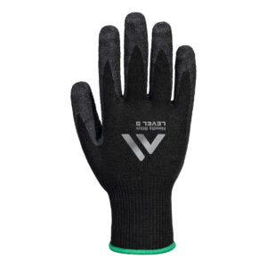 A793 - Needle Resistant F10 Latex Crinkle Glove A9 Black