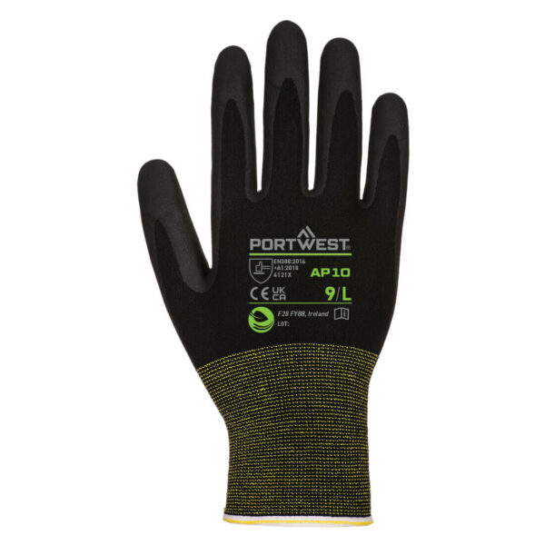 AP10 - Grip 15 Foam Nitrile Bamboo Glove (Pk12) Black