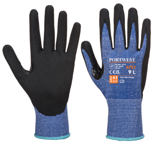 AP52 - Cut C13 Dexti Ultra Nitrile Glove A3 Blue/Black - Image 2